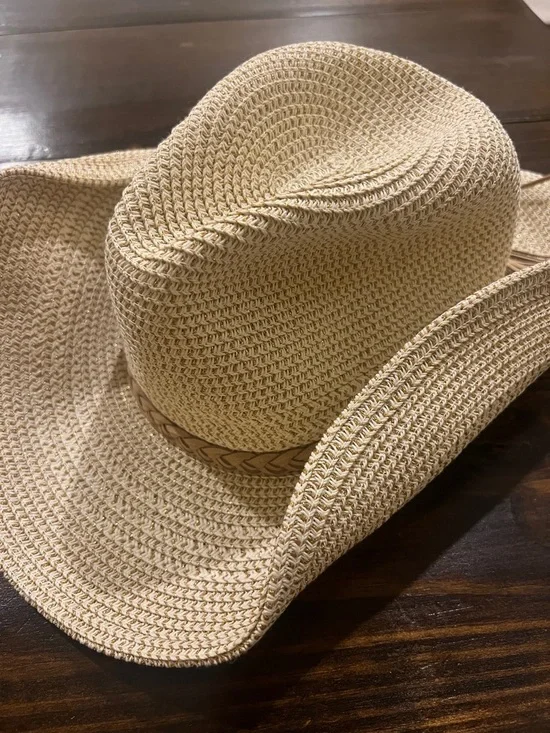 Women’s Straw Sun N Sand Hat UPF 50 - Beige with Braided Band - Picture 2 of 5